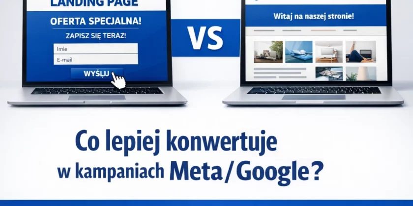 Strony internetowe dla firm a landing page dla firm – co lepiej konwertuje w kampaniach Meta i Google?